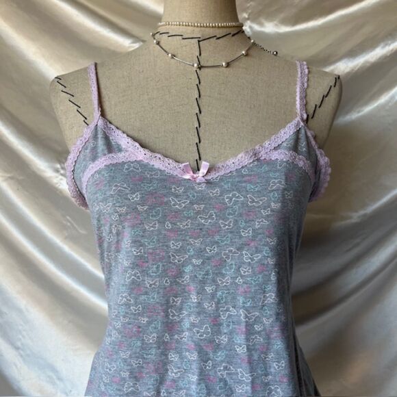 Rene Rafe Pink and gray Lace Coquette Butterfly top - Picture 3 of 7